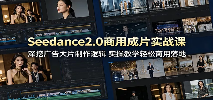 Seedance2.0商用成片实战课：深挖广告大片制作逻辑，实操教学轻松商用落地 - 小萌资源网