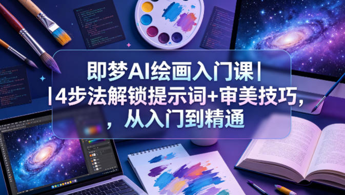 即梦AI绘画入门课｜4步法解锁提示词+审美技巧，从入门到精通 - 小萌资源网