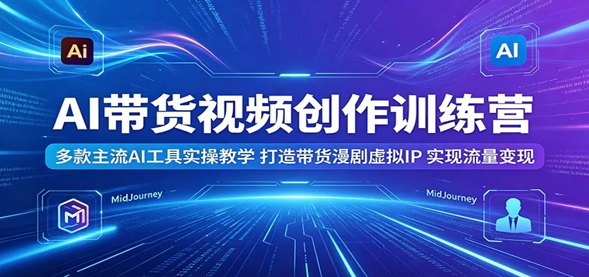 AI带货视频创作训练营：多款主流AI工具实操教学，打造带货漫剧虚拟IP，实现流量变现 - 小萌资源网