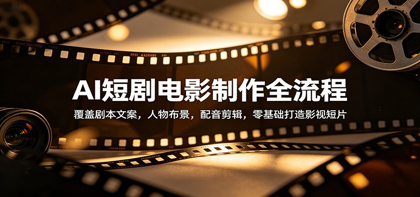 AI短剧电影制作全流程：覆盖剧本文案，人物布景，配音剪辑，零基础打造影视短片 - 小萌资源网