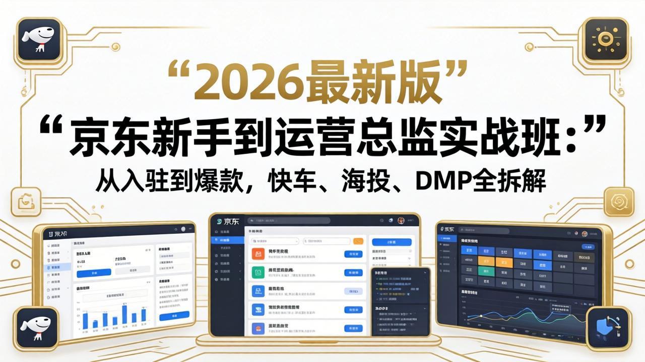 京东新手到运营总监实战班：从入驻到爆款，快车、海投、DMP全拆解，2026最新版 - 小萌资源网