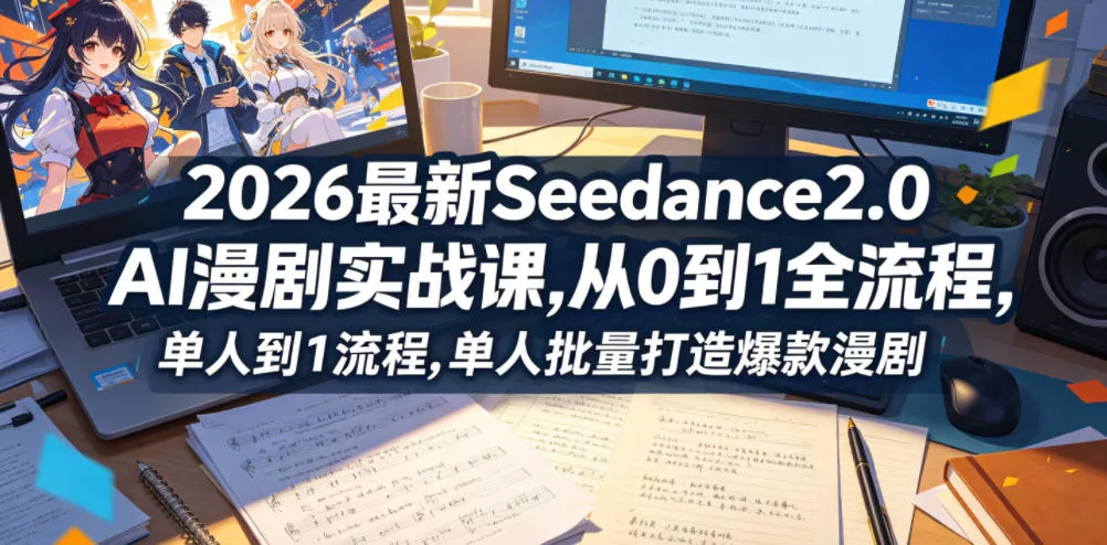 2026最新Seedance2.0 AI漫剧实战课,，从0到1全流程，单人批量打造爆款漫剧 - 小萌资源网
