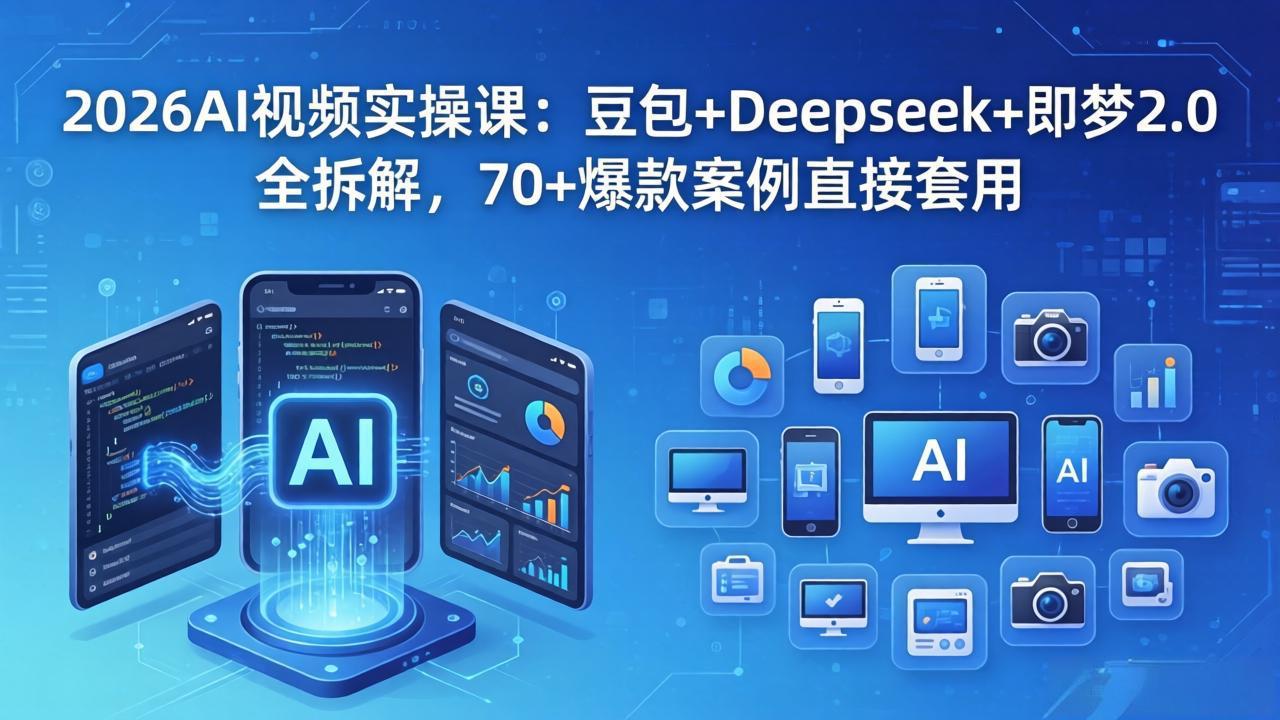 2026AI视频实操课：豆包+Deepseek+即梦2.0全拆解，70+爆款案例直接套用 - 小萌资源网