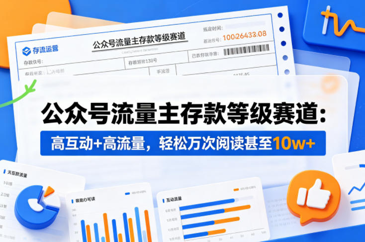 公众号流量主之存款等级赛道，高互动+高流量，轻松达到万次阅读，甚至10w+ - 小萌资源网