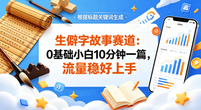 公众号流量主——生僻字故事赛道，流量稳，好上手，0基础小白也能10分钟一篇 - 小萌资源网
