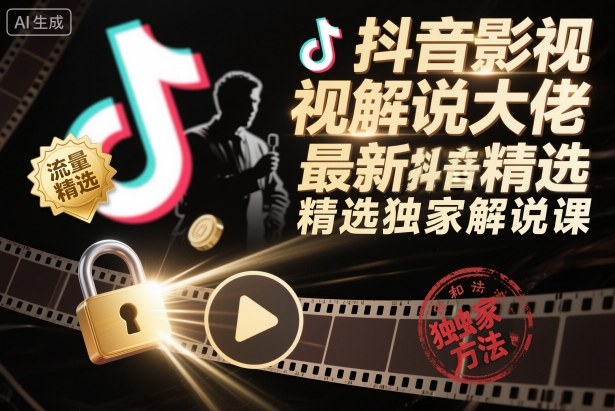 抖音影视解说大佬最新抖音进精选和独家方法，精选独家解说课(更新26年3月) - 小萌资源网