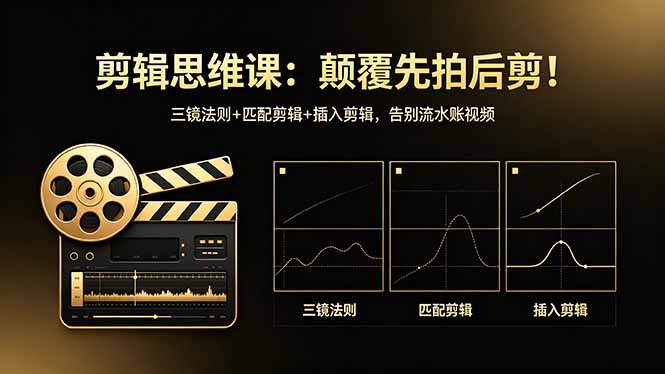 剪辑思维课：颠覆先拍后剪！三镜法则+匹配剪辑+插入剪辑，告别流水账视频 - 小萌资源网