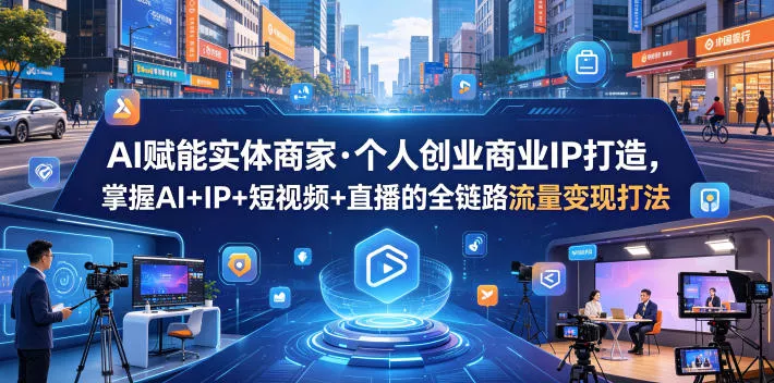 AI赋能实体商家·个人创业商业IP打造，掌握AI+IP+短视频+直播的全链路流量变现打法 - 小萌资源网