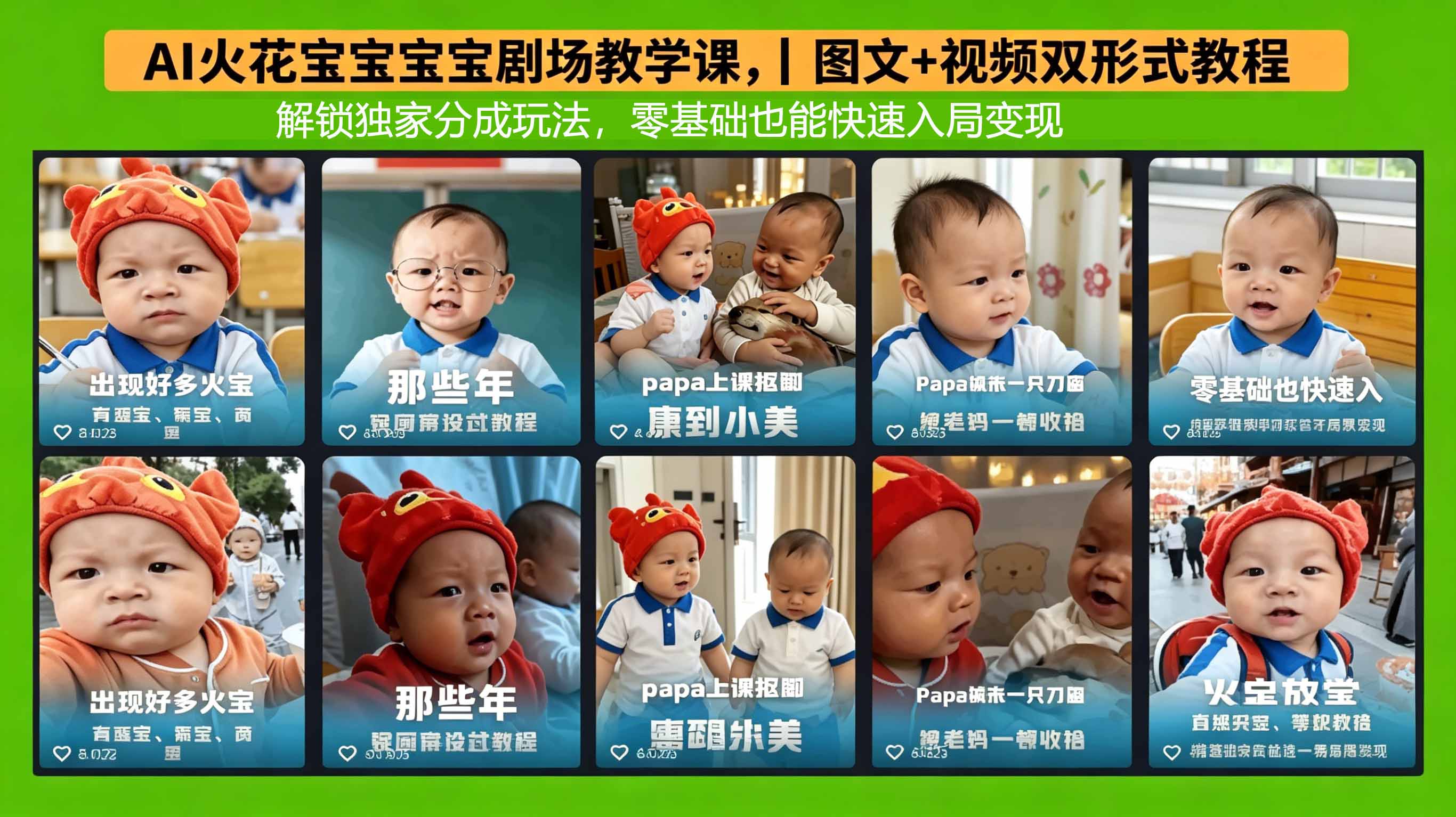 AI火花宝宝宝宝剧场教学课，图文+视频双形式教程，解锁独家分成玩法，零基础也能快速入局变现 - 小萌资源网