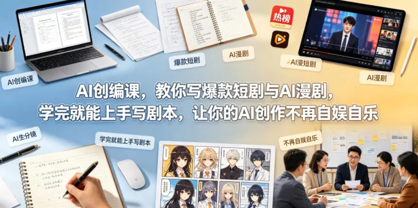 AI创编课，教你写爆款短剧与AI漫剧，学完就能上手写剧本，让你的AI创作不再自娱自乐(更新0521) - 小萌资源网