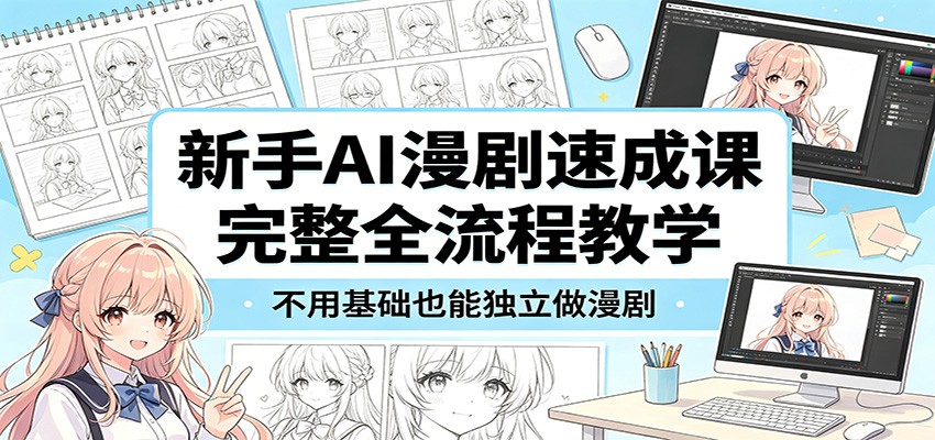 新手AI漫剧速成课：完整全流程教学，不用基础也能独立做漫剧 - 小萌资源网