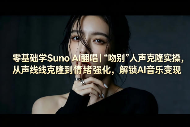 零基础学Suno AI翻唱｜《吻别》人声克隆实操，从声线克隆到情绪强化，解锁AI音乐变现 - 小萌资源网